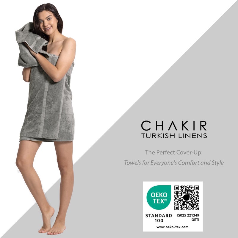 Chakir Turkish Linens Chakir Turkish Linens, 100% Cotton Premium Quality Turkish Bath Sheets (35''x70'' Large Bath Sheet Towels - Gray)  - Image 4