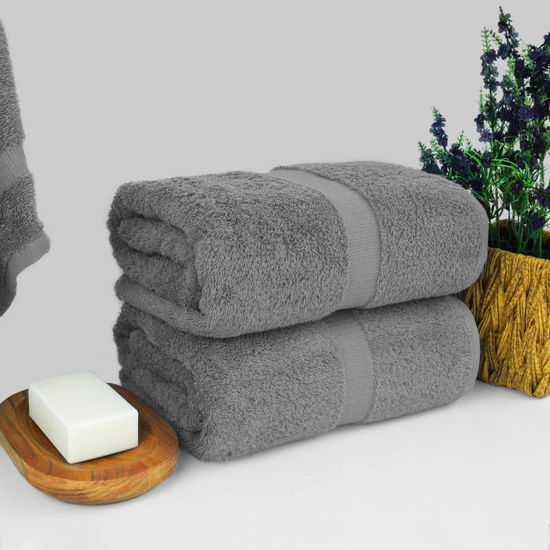 Chakir Turkish Linens Chakir Turkish Linens, 100% Cotton Premium Quality Turkish Bath Sheets (35''x70'' Large Bath Sheet Towels - Gray)  - Image 2