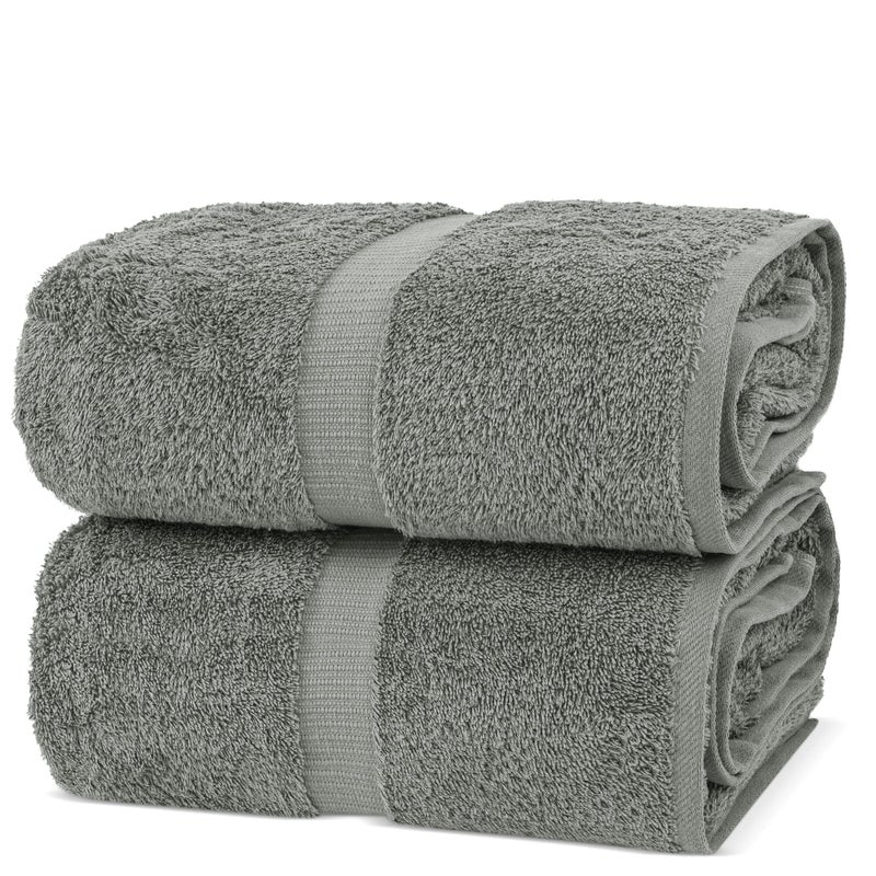 Chakir Turkish Linens Chakir Turkish Linens, 100% Cotton Premium Quality Turkish Bath Sheets (35''x70'' Large Bath Sheet Towels - Gray)  - Image 1