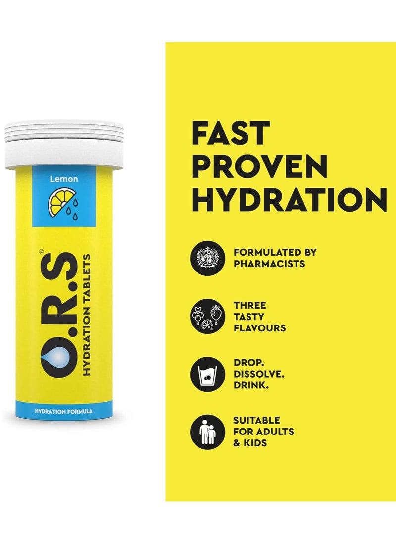 ORS - O.R.S Hydration Tablets with Electrolytes, Natural Lemon Flavor, 12 Count Pack of 3 - Image 1