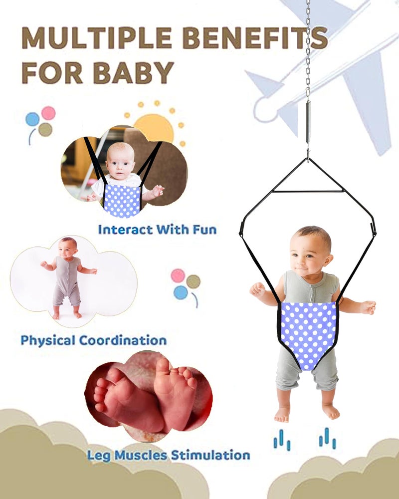 Vparents 2 in 1 Toddler Jumper Cum Baby Walking Harness Function, Fun Activity for 6-12 Months Infant Toddler (Blue) - Image 4
