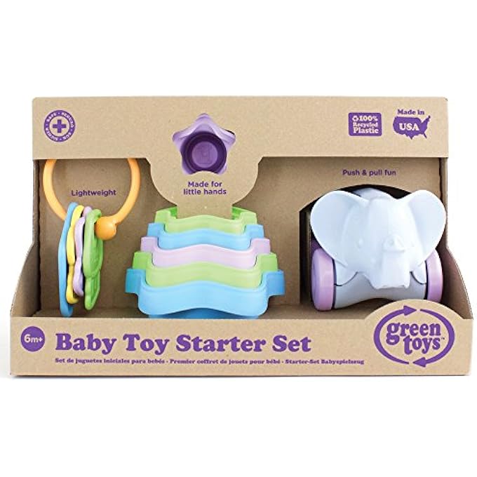 BABY TOY STARTER SET (FIRST KEYS, STACKING CUPS, ELEPHANT) - Image 1