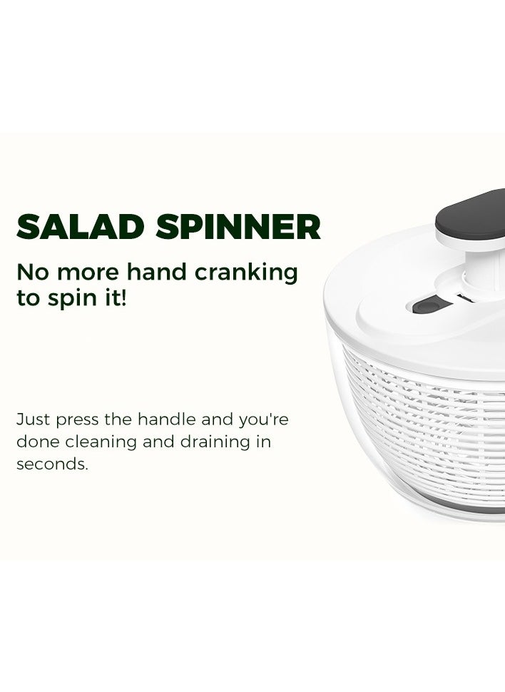 Generic - Salad Spinner Large 6L, Manual Lettuce Spinner for Vegetable Prepping, One-Handed Pump Fruit Spinner, Quick Drying Salad Leaves with Bowl and Colander - Image 1