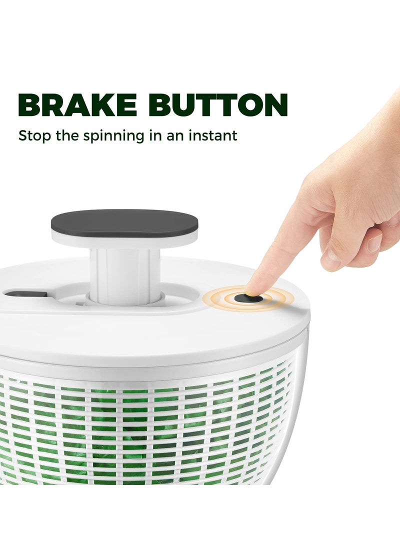 Generic - Salad Spinner Large 6L, Manual Lettuce Spinner for Vegetable Prepping, One-Handed Pump Fruit Spinner, Quick Drying Salad Leaves with Bowl and Colander - Image 1