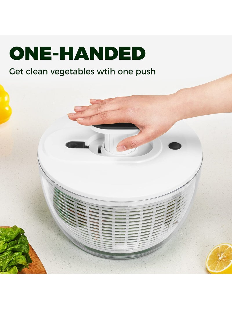 Generic - Salad Spinner Large 6L, Manual Lettuce Spinner for Vegetable Prepping, One-Handed Pump Fruit Spinner, Quick Drying Salad Leaves with Bowl and Colander - Image 1