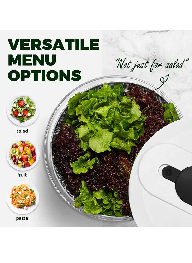 Generic - Salad Spinner Large 6L, Manual Lettuce Spinner for Vegetable Prepping, One-Handed Pump Fruit Spinner, Quick Drying Salad Leaves with Bowl and Colander - Image 1