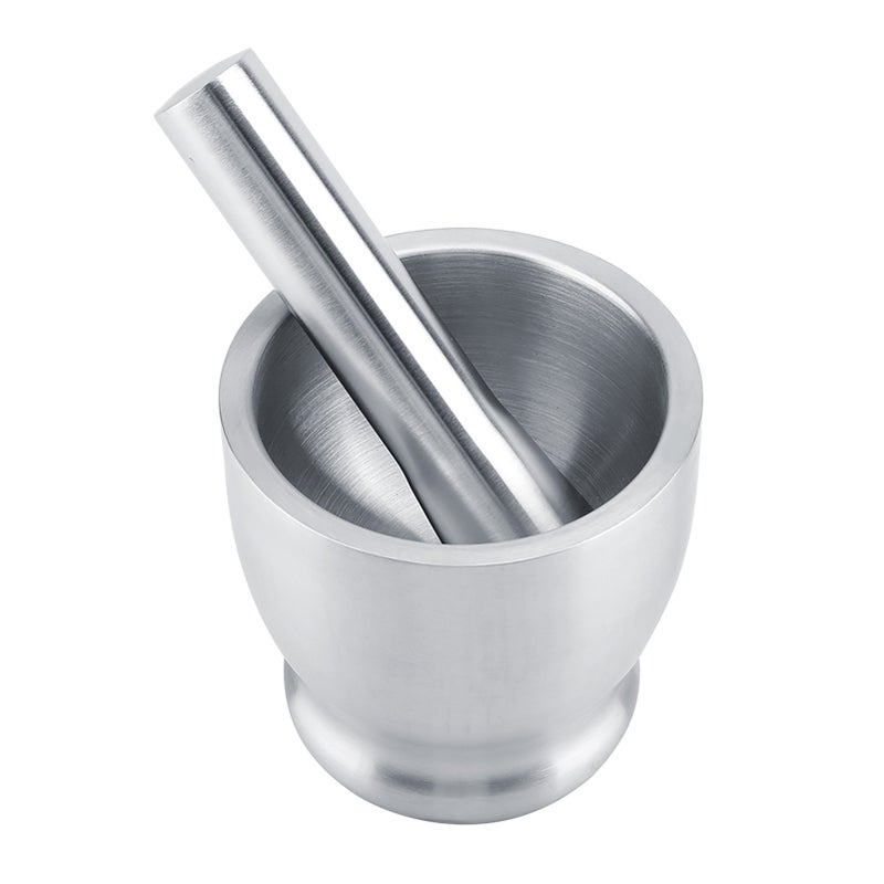 Stainless Steel Mortar Pestle Grinder Beans Garlic Spices Foodstuffs Kitchen Tool - Image 2