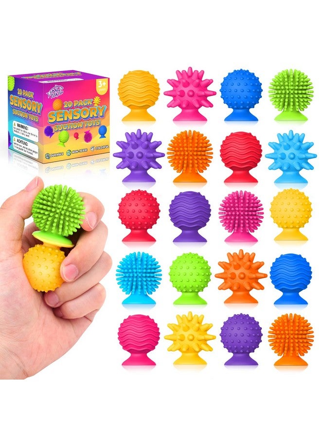 سمول فيش ألعاب حسية للأطفال والكبار: عبوة من 20 لعبة حسية ذات أكواب شفط محببة للأطفال المصابين بالتوحد - ألعاب حسية بالجملة للطلاب جائزة الفصل الدراسي - لوازم ركن التهدئة للاستحمام للأطفال والبنات هدايا - Image 1