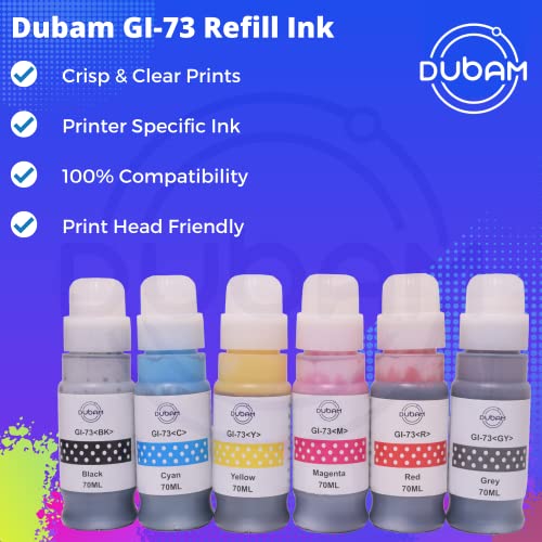 Dubam GI-73 Ink Bottle for Canon Pixma G570, G670, G550, G650, G620 Printers (All 6 Colors) - Image 2