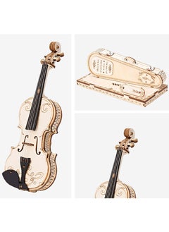 KASTWAVE 3D Wooden Puzzle Wooden Craft Kits for Kids DIY Model Violin Kit to Build for Girls Adorable Gifts for Teens & Adults  - Image 3