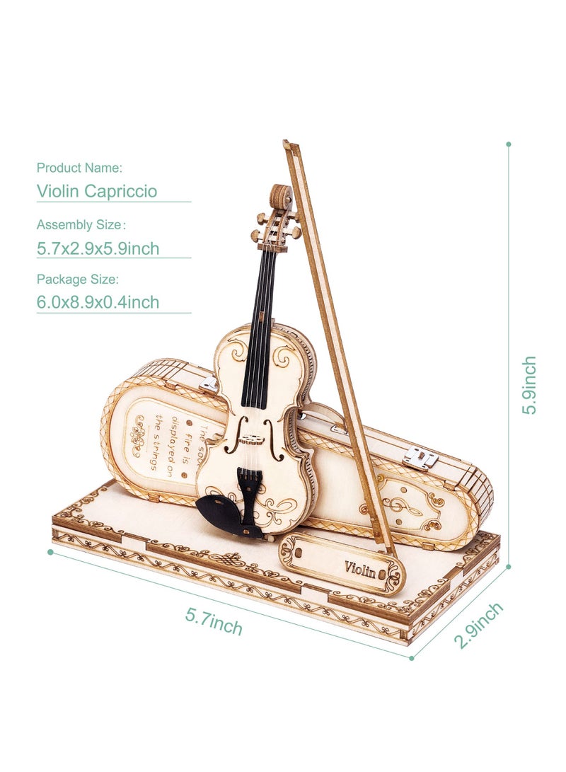 KASTWAVE 3D Wooden Puzzle Wooden Craft Kits for Kids DIY Model Violin Kit to Build for Girls Adorable Gifts for Teens & Adults  - Image 2