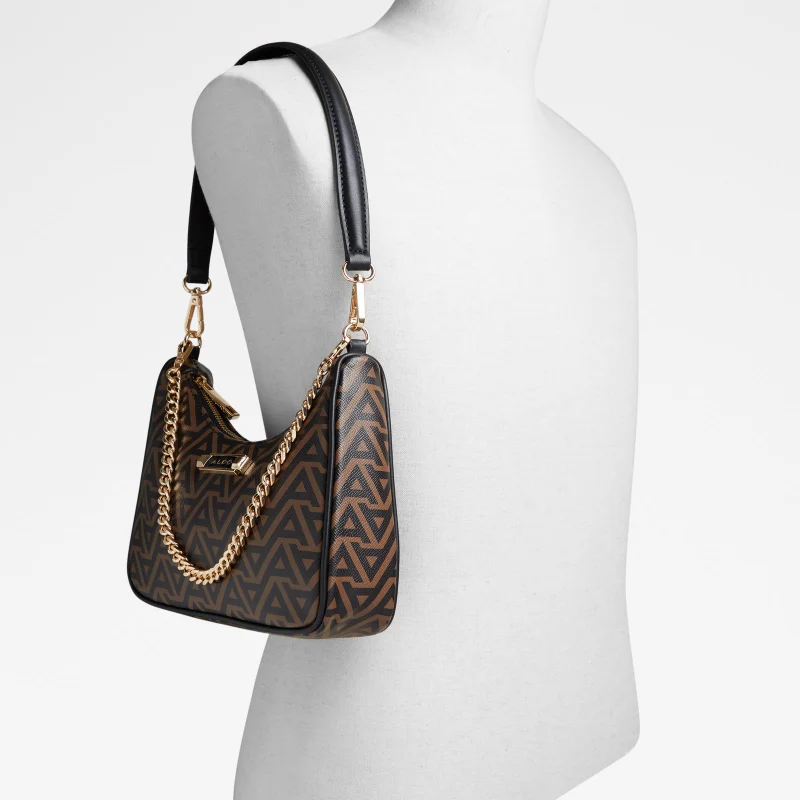 Aldo brown ANNAENDRA Monogram Shoulder Bag with Coin Pouch for Women | Best Price UAE