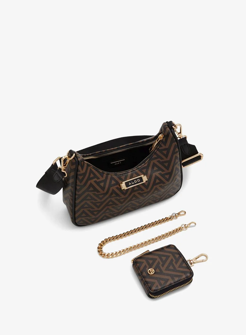 Aldo brown ANNAENDRA Monogram Shoulder Bag with Coin Pouch for Women | Best Price UAE