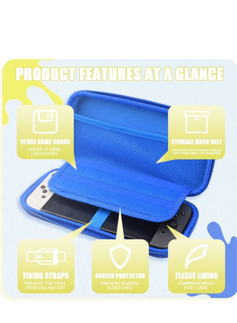 Captaintech Switch Case Compatible with Nintendo OLED, Oled Cover Screen Protector, Playstand, Thumb Grip Caps - Image 3
