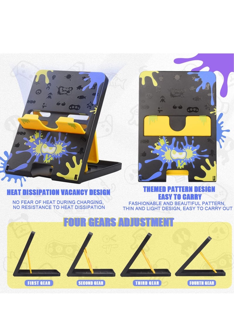 Captaintech Switch Case Compatible with Nintendo OLED, Oled Cover Screen Protector, Playstand, Thumb Grip Caps - Image 5