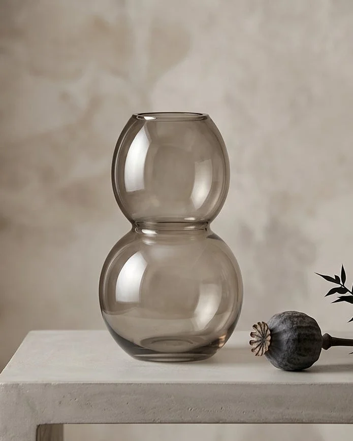 REDTAG Grey Glass Decorative Vase