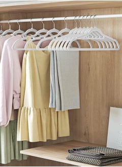 TYCOM Non-Slip Velvet Hangers - Suit Hangers (50 Pack) Ultra Thin Space Saving 360 Degree Swivel Hook Clothes Hangers Hold Up-to 10 Lbs, for Coats, Jackets, Pants, Dress Clothe- With Bar 50pcs White  - Image 5
