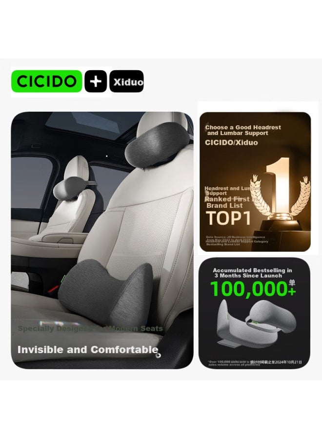 Cicido Car Headrest, Neck Pillow For Driving, Seat Cushion, Car Seat Backrest, Memory Foam Lumbar Support Pillow For Driver's Seat - Image 1