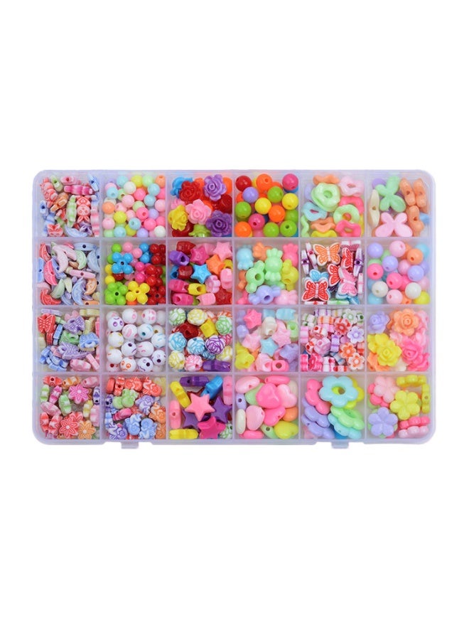 Capstro 24 Grid Acrylic Beads Jewelry Making Kit Candy Twilight – DIY Bead Box with 24 Multi-Style Charms, Strings & Accessories – Creative Jewelry & Craft Kit Gift for Girls Age 4+ - Image 1