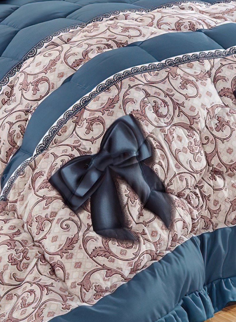 مون مفرش سرير أنيق مقاس مفرد 4 قطع، يتضمن لحاف و ملاءة سرير وغطاء وسادة نوم و غطاء وسادة ديكور، لحاف خفيف الوزن ويستخدم على الاتجاهين، مناسب لجميع الفصول - Image 5