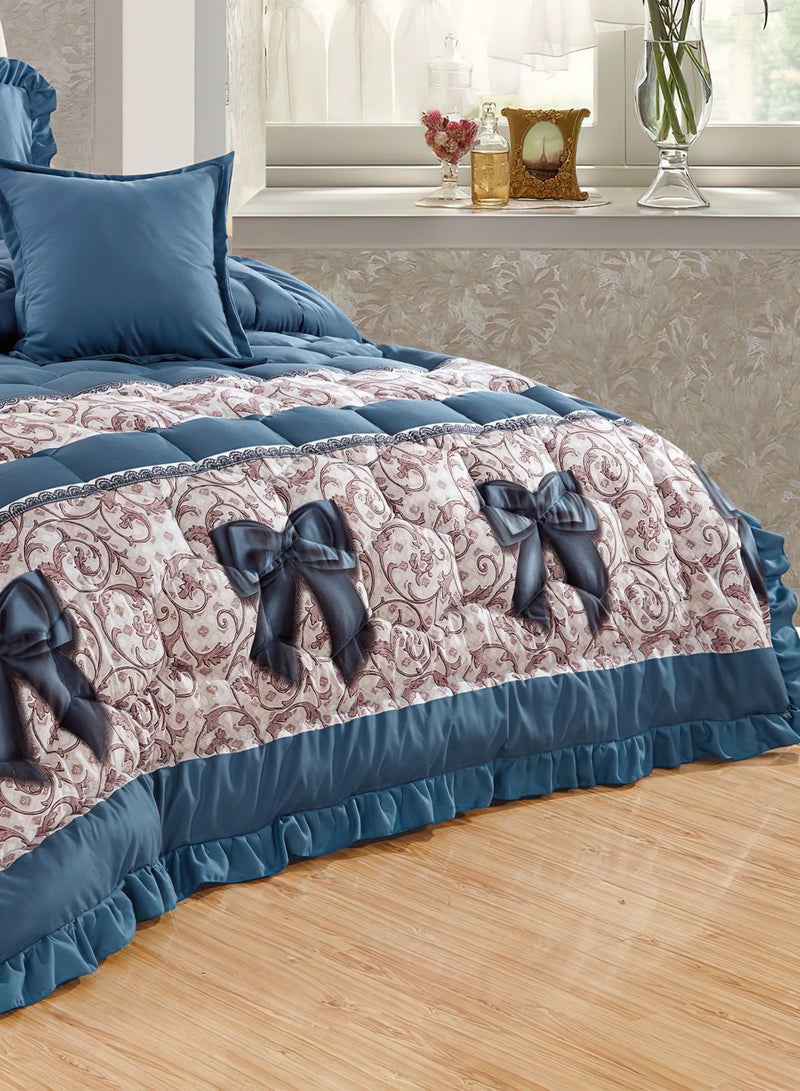 مون مفرش سرير أنيق مقاس مفرد 4 قطع، يتضمن لحاف و ملاءة سرير وغطاء وسادة نوم و غطاء وسادة ديكور، لحاف خفيف الوزن ويستخدم على الاتجاهين، مناسب لجميع الفصول - Image 3