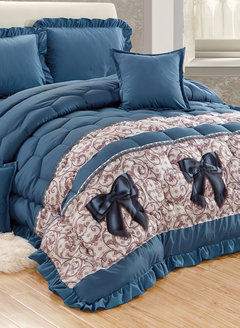 مون مفرش سرير أنيق مقاس مفرد 4 قطع، يتضمن لحاف و ملاءة سرير وغطاء وسادة نوم و غطاء وسادة ديكور، لحاف خفيف الوزن ويستخدم على الاتجاهين، مناسب لجميع الفصول - Image 4