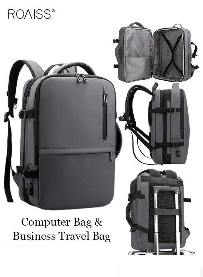 roaiss Large Travel Backpack Carry On Backpack Expandable Airline Airplane Approved Weekender Backpack Hiking Backpack Laptop Backpack with USB Charging Port Waterproof Backpack - Image 1