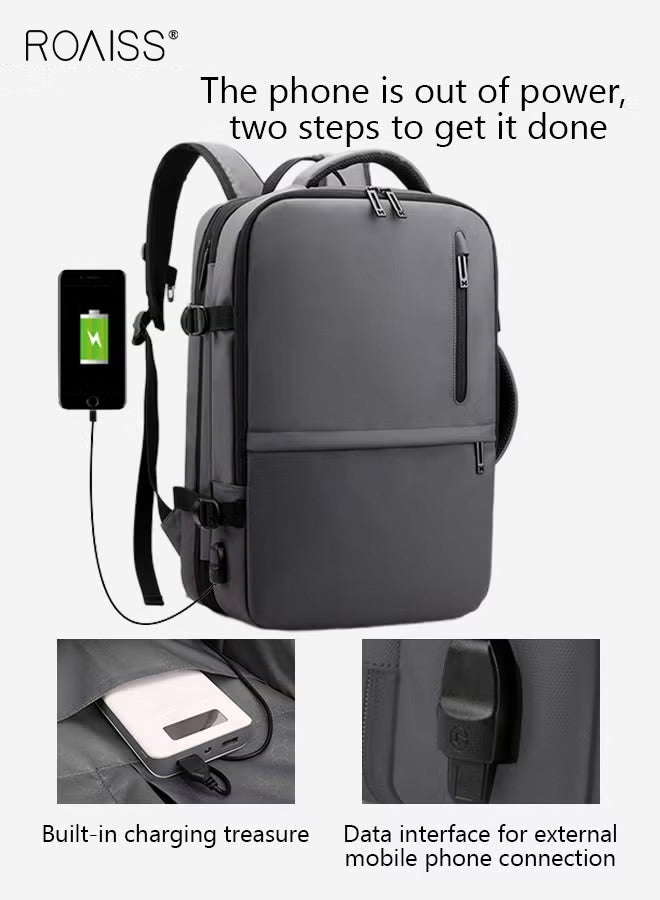 roaiss Large Travel Backpack Carry On Backpack Expandable Airline Airplane Approved Weekender Backpack Hiking Backpack Laptop Backpack with USB Charging Port Waterproof Backpack - Image 2