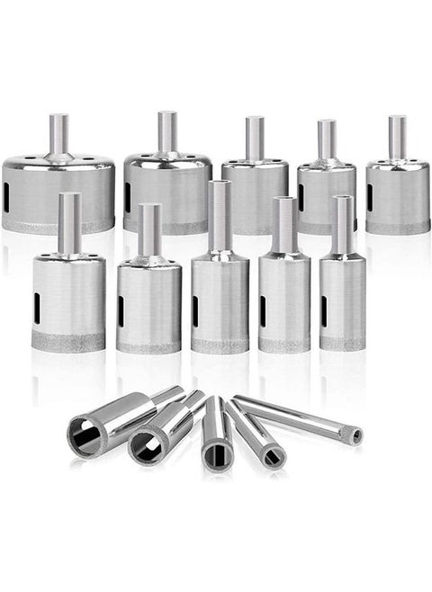 Tile Hole Saw 15 PCS Diamond Drill Bits 6-50mm Glass Tile Hollow Core Extractor Remover Tools for Glass Ceramics Porcelain Ceramic tile.