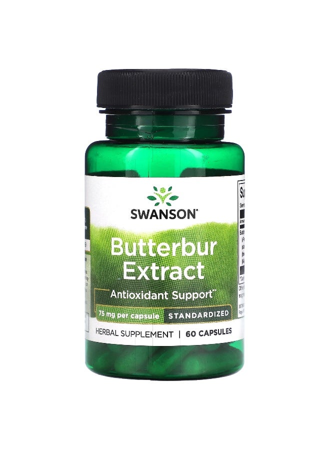 Swanson, Butterbur Extract, 75 mg, 60 Capsules - Image 1