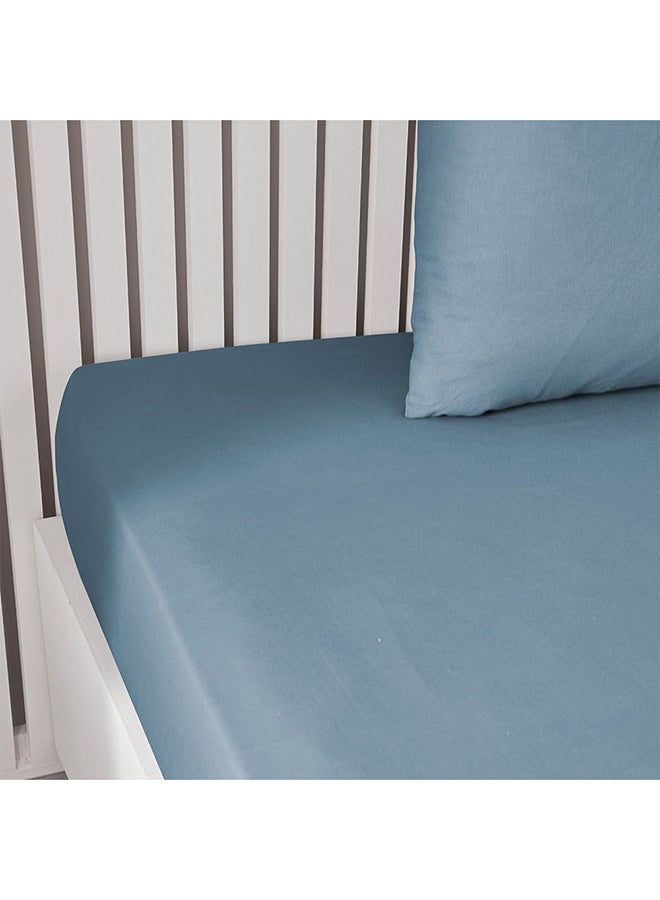 DANUBE HOME Danube Home Pristine Fit Queen Fitted Sheet Light Blue 160x200cm | 100% Cotton-144 Thread Count Bedding Cover For Bedroom 