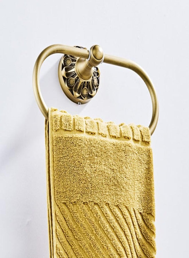 Celbon Antique Oval Towel Ring Holder Brass Material Towel Ring for Towel Storage Wall Mounted Towel Hanger Rack for Bathroom Toilet (Brush Bronze) - Image 4