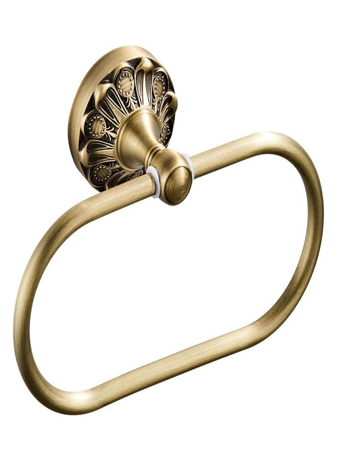 Celbon Antique Oval Towel Ring Holder Brass Material Towel Ring for Towel Storage Wall Mounted Towel Hanger Rack for Bathroom Toilet (Brush Bronze) - Image 1