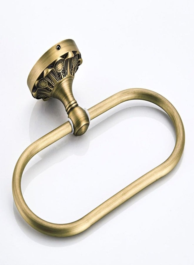 Celbon Antique Oval Towel Ring Holder Brass Material Towel Ring for Towel Storage Wall Mounted Towel Hanger Rack for Bathroom Toilet (Brush Bronze) - Image 5