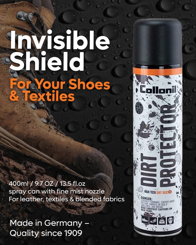 Collonil Dirt Protector XL â€“ Fluor-Free Shoe Protector Spray 13.53 fl oz â€“ White Shoes Protector & Stain Guard for Canvas, Tennis Shoes & Sneakers â€“ Water Repellent â€“ Made in Germany - Image 2