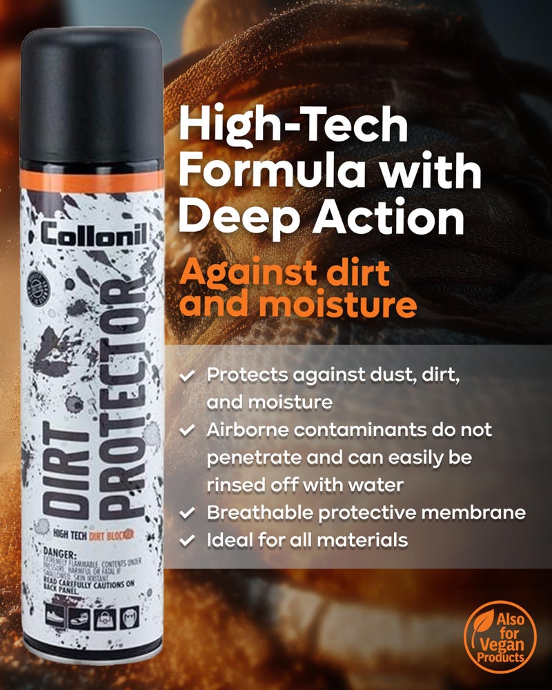 Collonil Dirt Protector XL â€“ Fluor-Free Shoe Protector Spray 13.53 fl oz â€“ White Shoes Protector & Stain Guard for Canvas, Tennis Shoes & Sneakers â€“ Water Repellent â€“ Made in Germany - Image 4