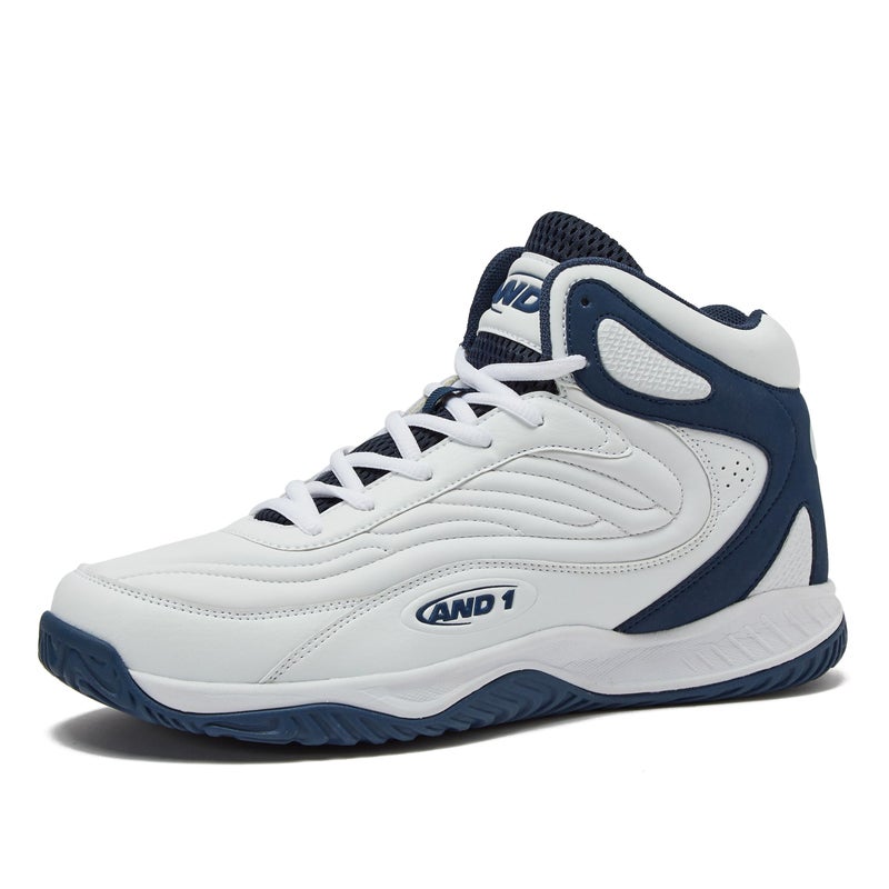 AND1 Pulse 30 Basketball Shoes for Men Indoor or Outdoor Street or Court Basketball Sneakers Men Black Red or White WhiteDark Blue 9 Medium