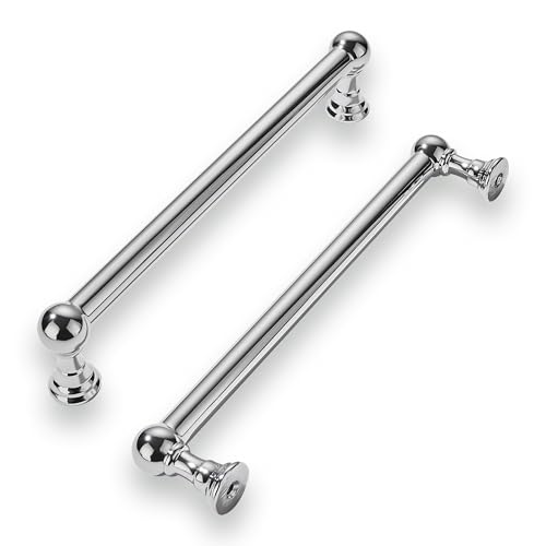 khtumeware 2 Pack 6 Inch Hole Center Polished Chrome Cabinet Pulls Heavy Duty Solid Cabinet Handles cabinets Dressers Kitchens Handles Bathroom cabinets - Image 1