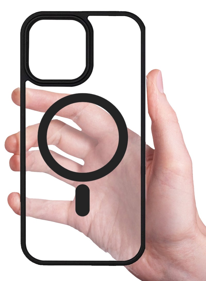 CATANES (for iPhone 16 Pro Max) Magsafe Case Cover Sidecolor Magnetic Strong Shockproof Protective Slim Thin Translucent Cover - Black Color - Image 5