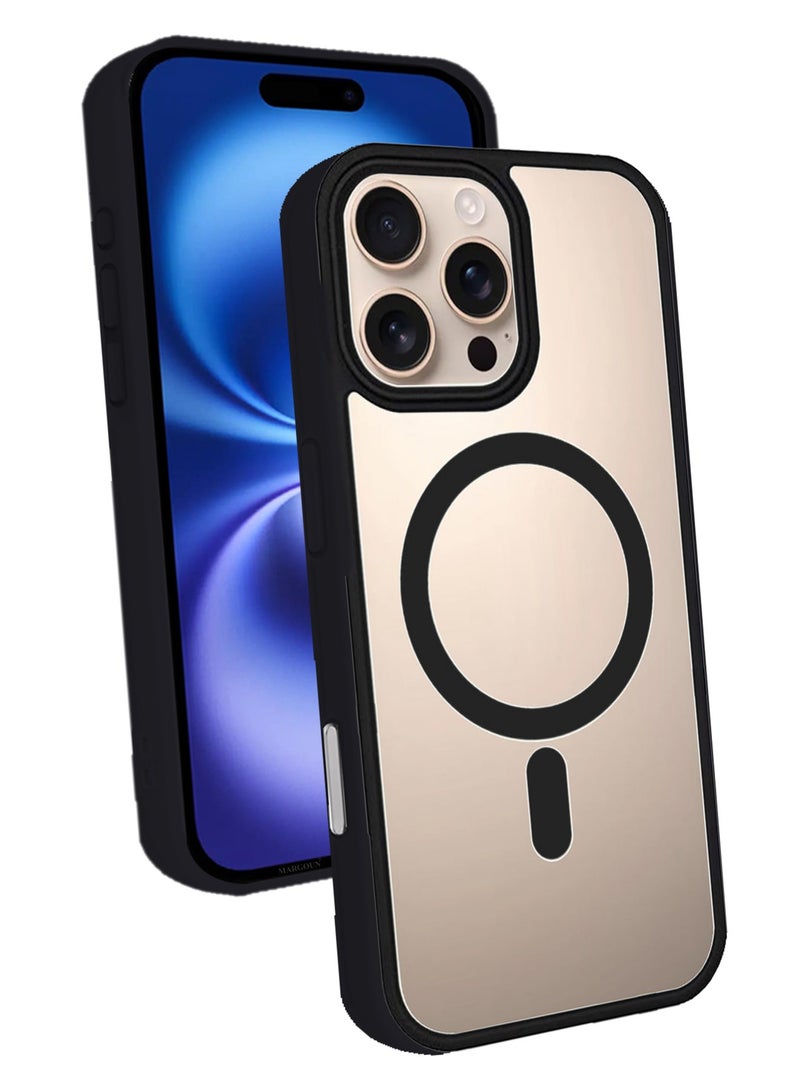 CATANES (for iPhone 16 Pro Max) Magsafe Case Cover Sidecolor Magnetic Strong Shockproof Protective Slim Thin Translucent Cover - Black Color - Image 3