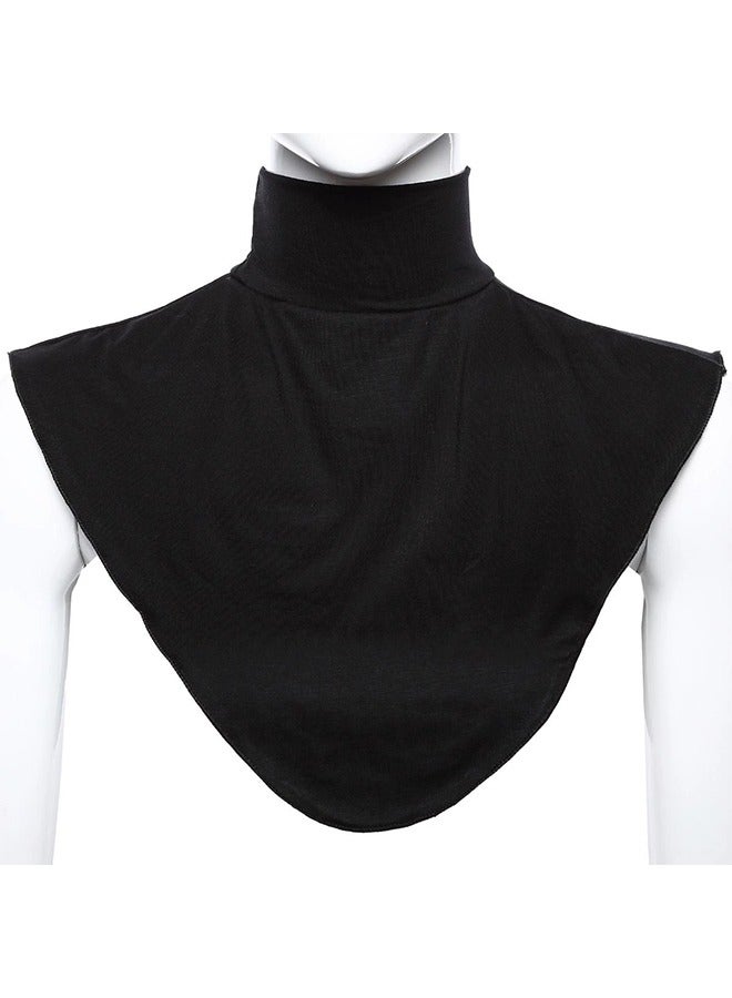 Turtleneck Solid Dickey Detachable Fake Collar Half Mock for Women Men Wear Outer or in Sweater Hoodie(Black）