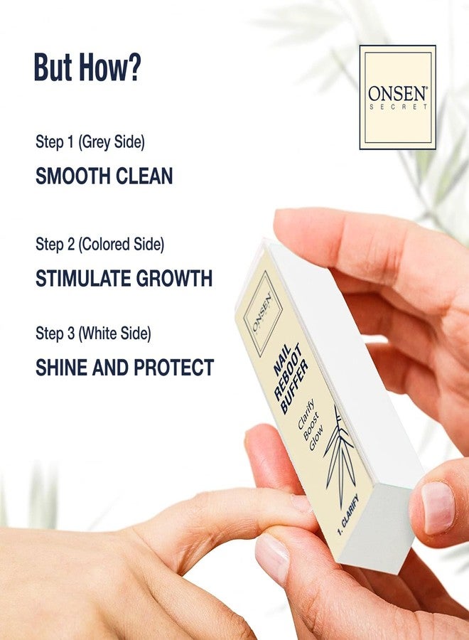 Onsen Japanese Nail Shape & Shine Kit | 3-Way Nail Buffer Block w/ 2 Extra Pads & 6-Pack Professional File 120/180 Grit for Natural and Acrylic Nails | Shape and Shine Series - Super Value Bundle - Image 4