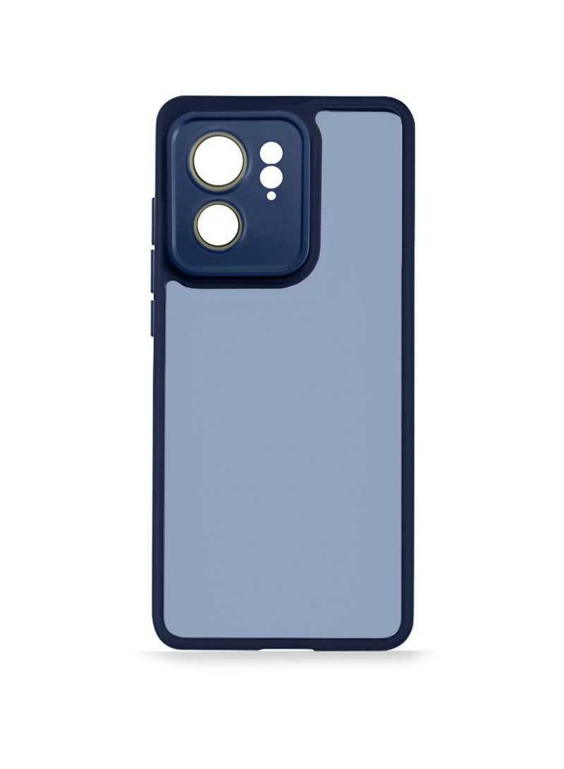 دبليو تيك غطاء حماية من السيليكون الهجين مع عدسة واقية خلفية شفافة لهاتف موتورولا إيدج 40 5G 2023 أزرق داكن - Image 3