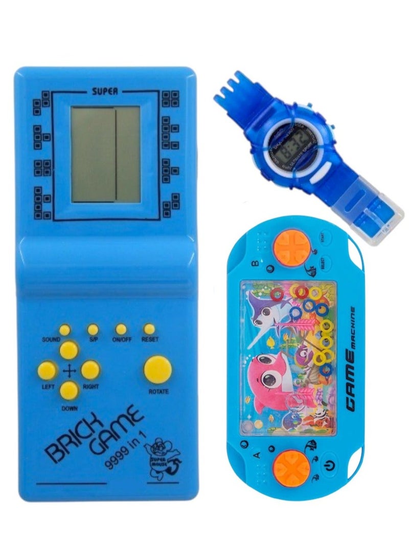 Toy Box Tetris Classic Brick Game Console With Watch And Hand Water Game For Kids - Image 1