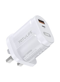 Totulife PURE Series PD Wall Charger + PD Cable C-C - White  - Image 3
