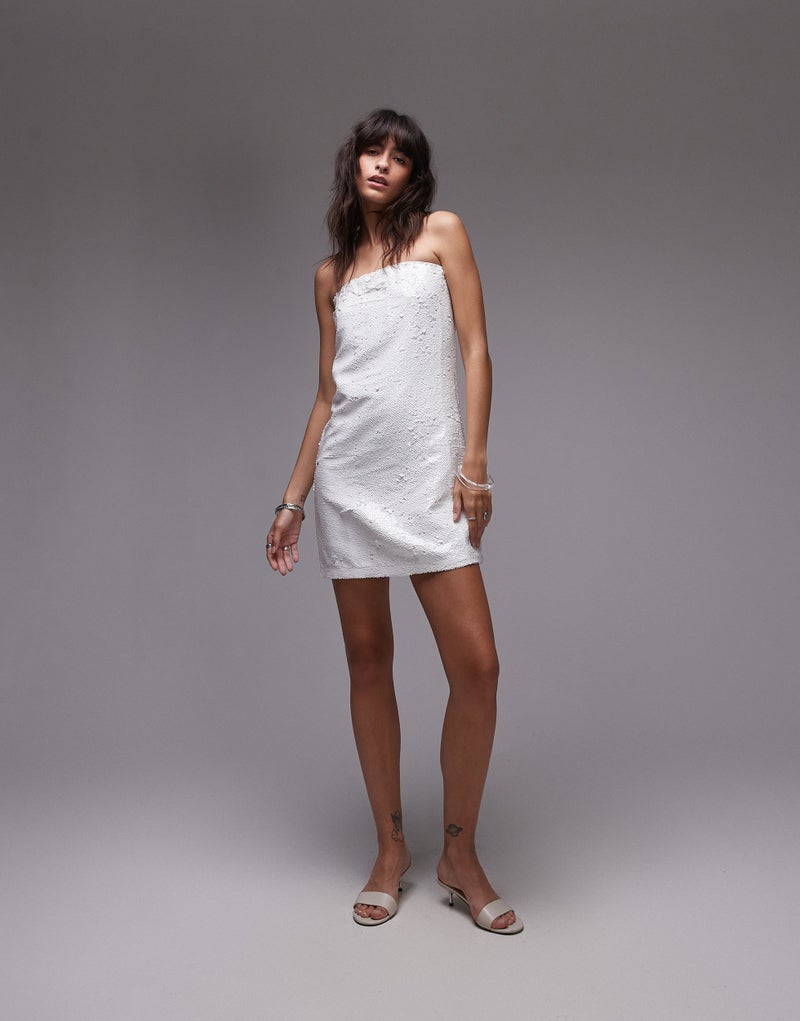 TOPSHOP Sequin Strapless Mini Dress  - Image 4