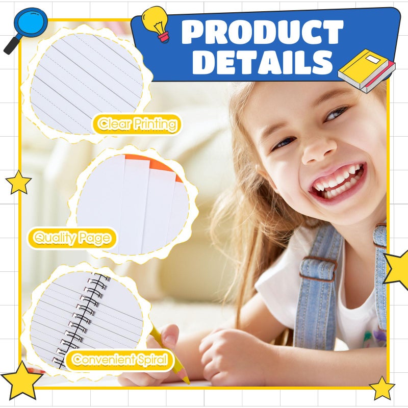 Henoyso 10 Pcs 100/50 Sheets Primary Composition Notebook K-2 Bulk Spiral Primary Journal Drawing Handwriting Practice for Kids Kindergarten 1st 2nd Back to School Supplies (Bright Color,50 Sheets) - Image 3
