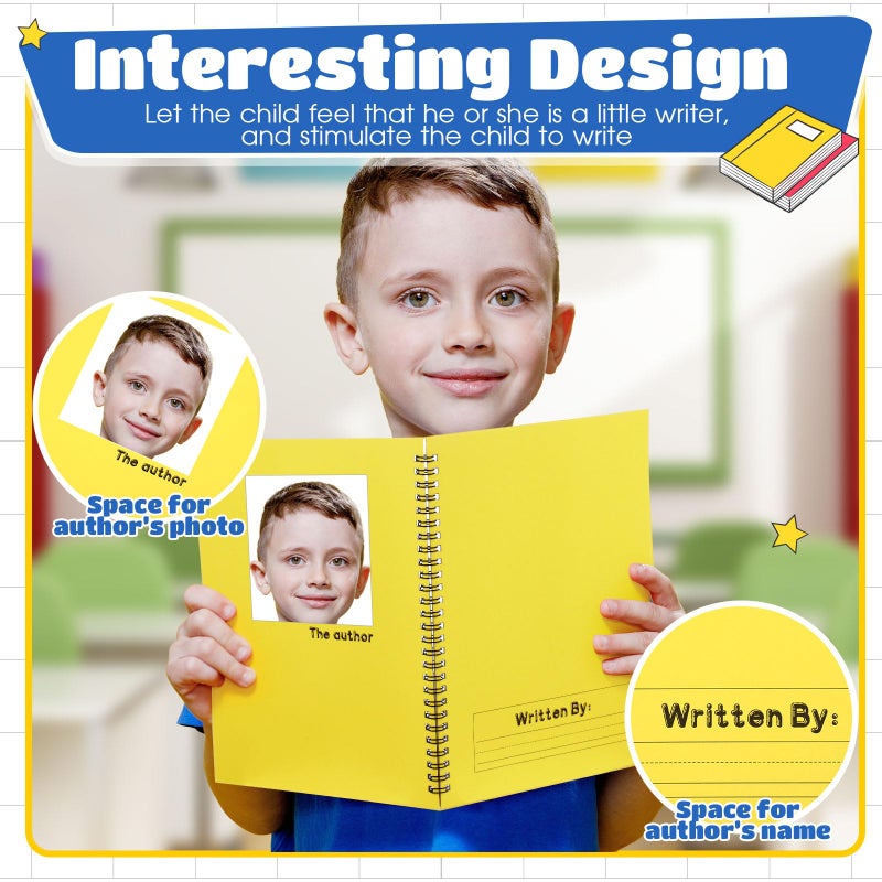 Henoyso 10 Pcs 100/50 Sheets Primary Composition Notebook K-2 Bulk Spiral Primary Journal Drawing Handwriting Practice for Kids Kindergarten 1st 2nd Back to School Supplies (Bright Color,50 Sheets) - Image 5