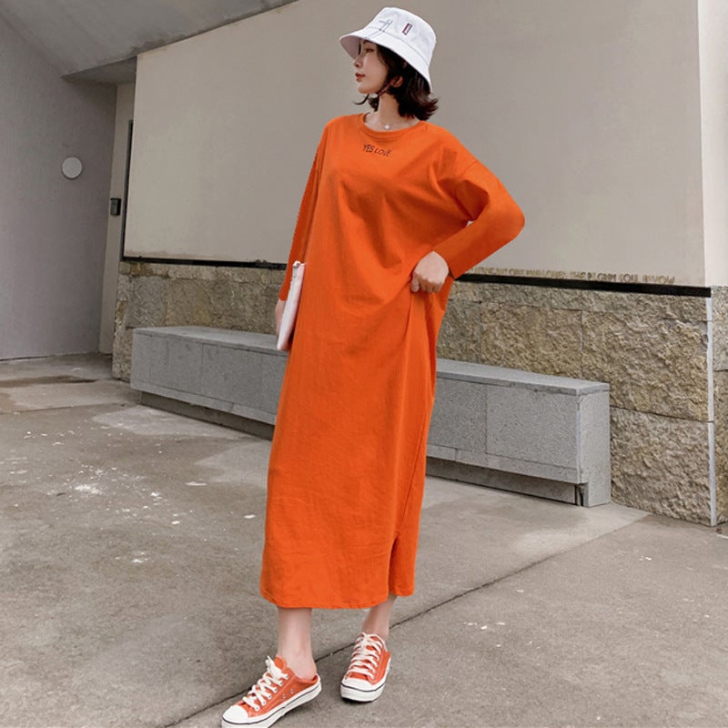 Short-Sleeved South Korea Internet Celebrity Lazy Man Maxi Dress Elegant Dress Loose Plus Size Women'S Long T-Shirt Home Clothes - Image 3