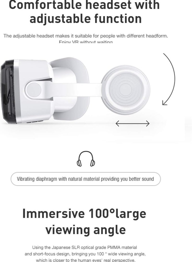 VR SHINECON 3D HD Virtual Reality Headset for Movies and Games VR Glasses Goggles 2K Anti-Blue Lenses, Adjustable Pupil & Object Distance for Phones 4.7-6.7 - Image 5